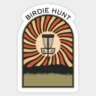 Birdie Hunt | Disc Golf Vintage Retro Arch Mountains Sticker